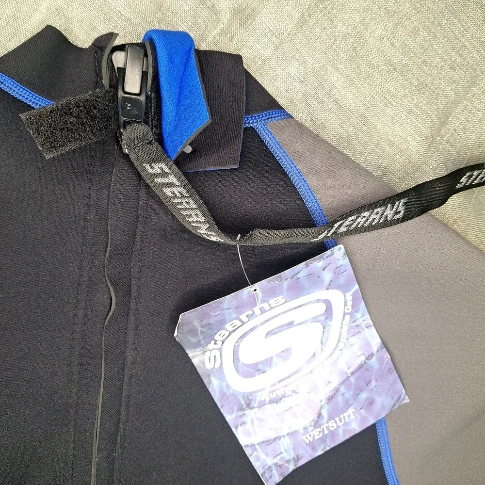 NEW Stearns Viper Shorty L Wetsuit Neoprene Nylon Tech Black Grey Charcoal Large